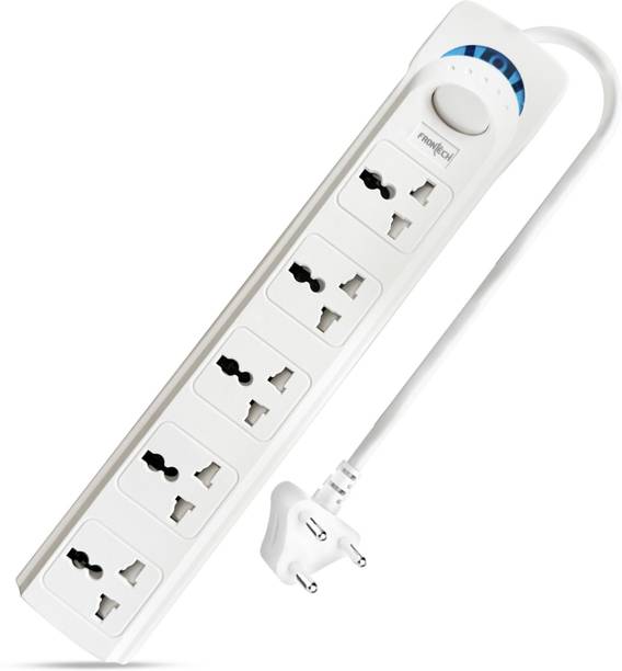 Frontech 5-Outlet Power Strip with 5M Long Cable | 2500W Max Output | Wall Mount 5  Socket Extension Boards
