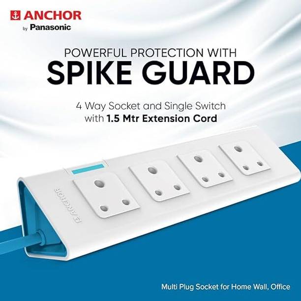 ANCHOR Panasonic 6A Power Strip ! Spike Guard With Switch One ! Multi Plug 4  Socket Extension Boards