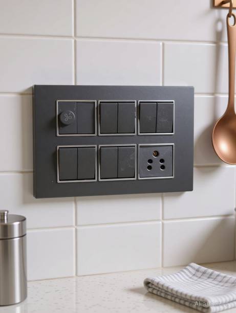 BAHUL Modular Wall Switch Board Pre Wired PVC Plate with Socket Regulator 1  Socket Extension Boards