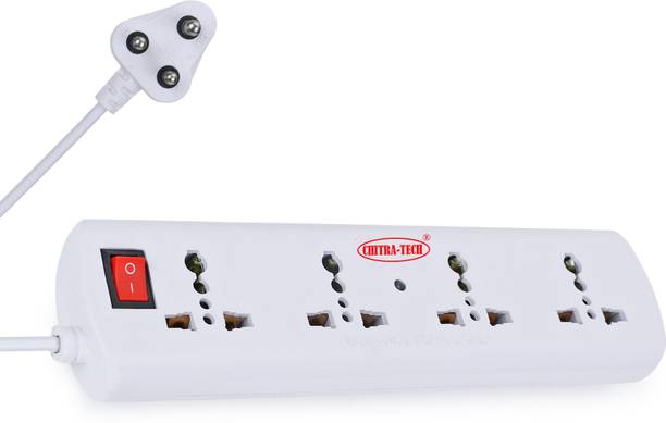 CHITRATECH 4 Socket 1 Universal Switch Power Extension Board with 3 Meter Copper Wire 4  Socket Extension Boards