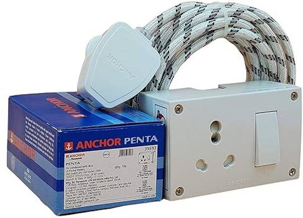 RG TAS Anchor 1 Socket and Plug, 3 m, 16 A Sockets Power Extension Cloth Cord, 1  Socket Extension Boards
