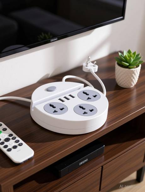 DEGNO Power Plate 1500W with Mobile Holder with USB Charger 3AC Socket + 3USB Ports 6 Socket Extension Boards