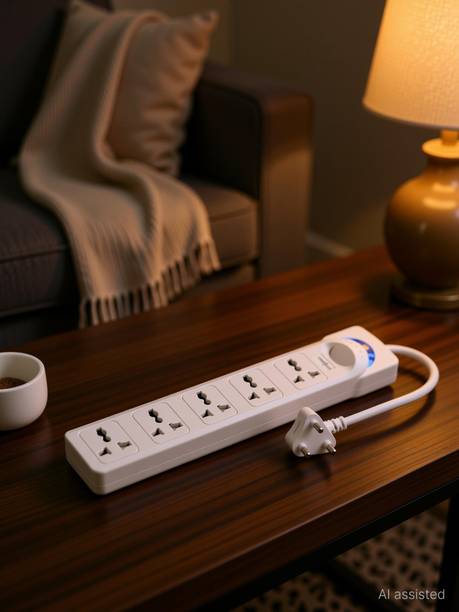 Frontech Power Extension Board | Fireproof Design | 2500W | Wall Mountable | 5 Socket Extension Boards