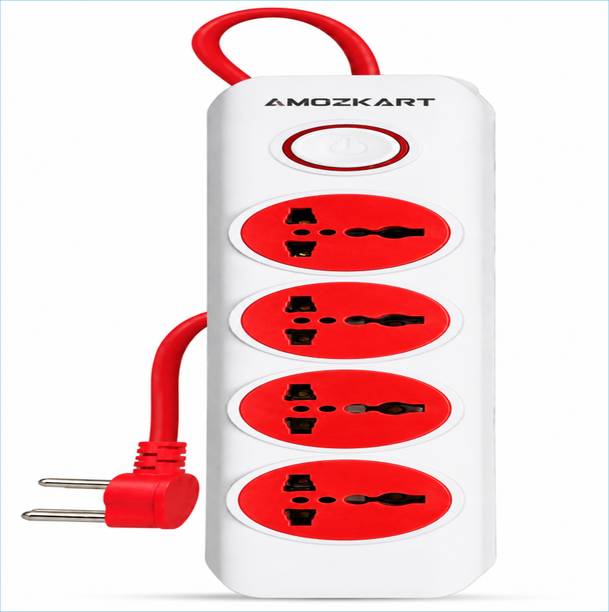 amozkart Heavy-Duty 4-Way Extension Board with Surge Protection & Sockets FVD@460 4  Socket Extension Boards