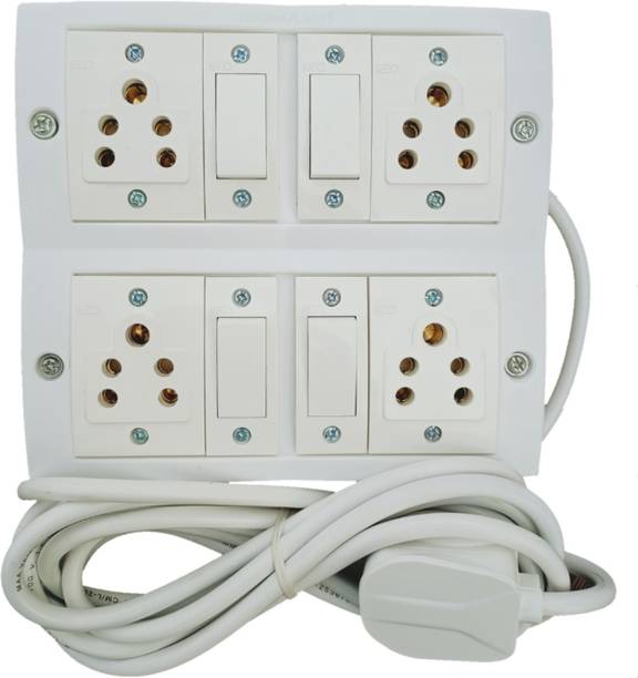 UKV Extension switch board with 4 sockets havells 4 switchs havells - 3 core heavy, 10 meter copper cable 4  Socket Extension Boards
