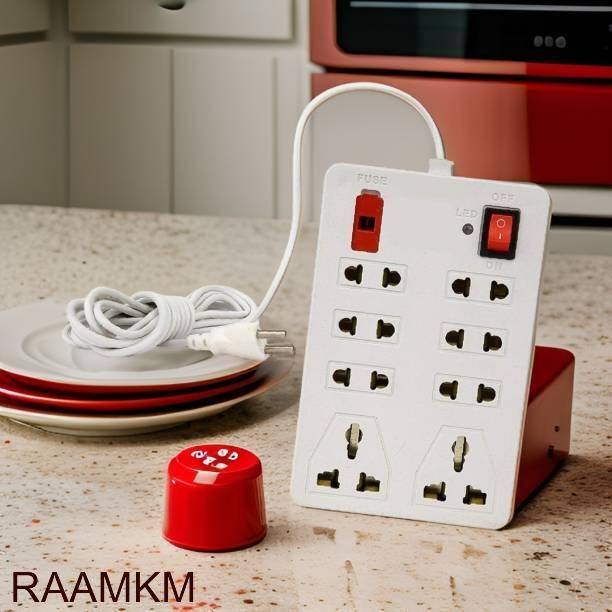 RAAMKM OG_M_985_8 SOCKET EXTENSION CORD/ EXTENSION BOARD -2.0 Meter Cord Length 8  Socket Extension Boards