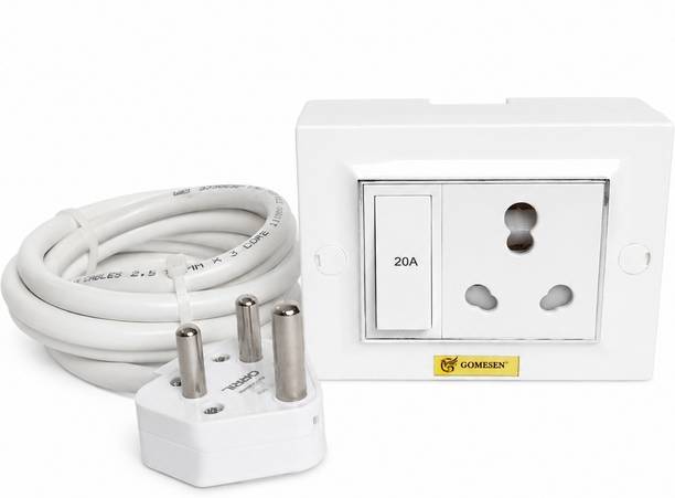 GOMESEN Extension Board 240V/2500W 20A Switch 16ASockt+16A Big plug&2.5Sq.mm wire 1  Socket Extension Boards