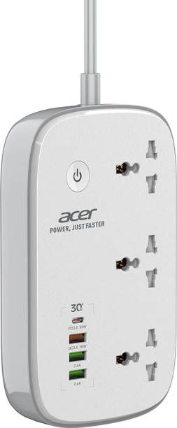 Acer Power Hub Smart, 3AC Outlets, 4 USB Ports(1 Type-C,3 Type-A), WiFi Power Strip 7  Socket Extension Boards