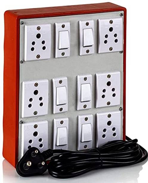 Cordnet Premium Brown Extension With 6 Anchor Sockets and 6 Anchor Switches 6  Socket Extension Boards
