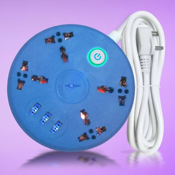 Daily Needs Shop Extension Board With 3 USB Charging Port & 4 Socket 10A For Multiple Devices 4  Socket Extension Boards