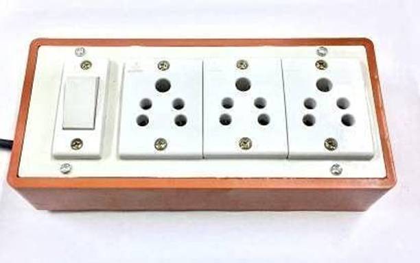 Ganpati Extension Boards 3 Anchor Sockets & 1 Anchor Switch 3 pin plug 10 Meter Cable 3  Socket Extension Boards