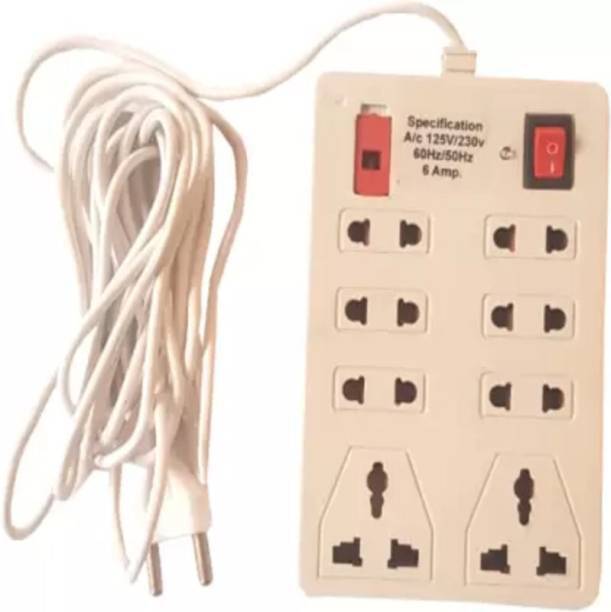 GLUCKLICH CB_1444 Mini Surge Protector Electric Board 8 Socket Extension Boards 8  Socket Extension Boards