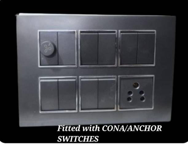 BAHUL Modular Wall Switch Board Pre Wired PVC Plate with Socket Regulator 1  Socket Extension Boards