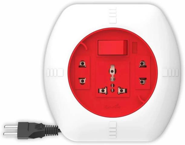 Fybros Fusion 2 Pin Extension Flex Box 5 Meter Power Cable with Indicator 3  Socket Extension Boards