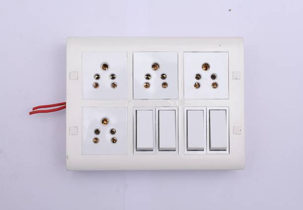 क्रोमियम 12 modular 4 switch 4 shocket without wire 4 सॉकेट सर्ज रक्षक