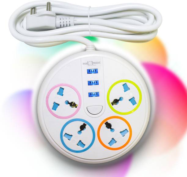 Daily Needs Shop Extension Cord/ Boards 3 USB Charging Ports & 4 Socket -10A for Multiple Uses 4  Socket Extension Boards