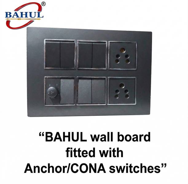 BAHUL Premium7 Switch with 1 Fan Regulator and 2 x 5A Socket Wall Plate
