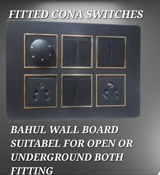 BAHUL Modular Wall Switch Board Pre Wired PVC Plate with Socket Regulator 2  Socket Extension Boards