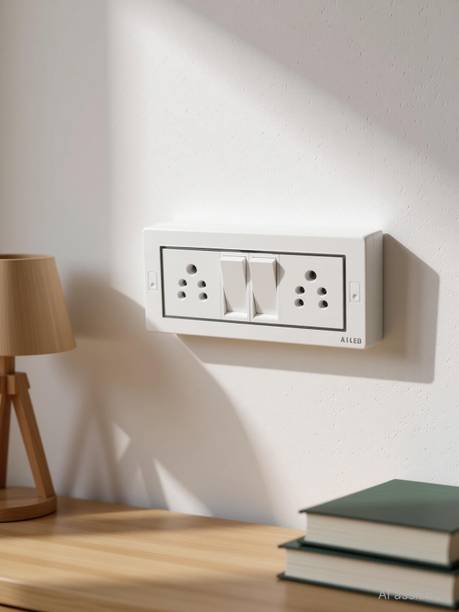 Sakib 6 Modular Wall Mounted Switch Board 2 Socket Extension Boards