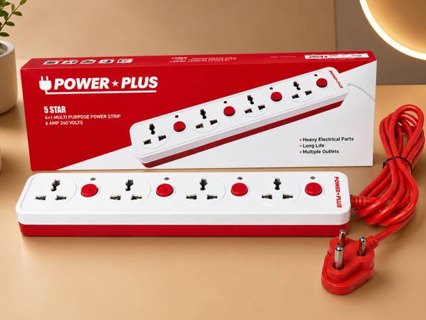 zorphixa Extension Board, Led Indicator, Individual Switches Cord 2.8 Meter 6 A 4 Socket 4 Socket Extension Boards
