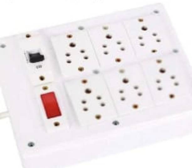 ANCHOR BAHUL ASSEMBLED BOARD CONTAINS 2 Anchor Sockets(15 Amp), 1 Anchor Sockets(5 Amp), 1 Anchor Sockets(13 Amp), 2 Anchor Switch(5 Amp), 1 Anchor Switch(15 Amp) with 4 Metre Chord Surge Protector (white) 4  Socket Extension Boards