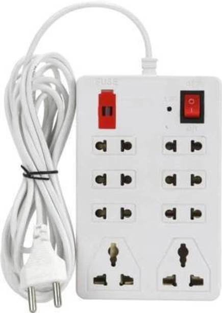 ग्लकलिच SB Multi Plug Power Strip Extension Board Cord 2 Meter Long Wire 8 सॉकेट सर्ज रक्षक