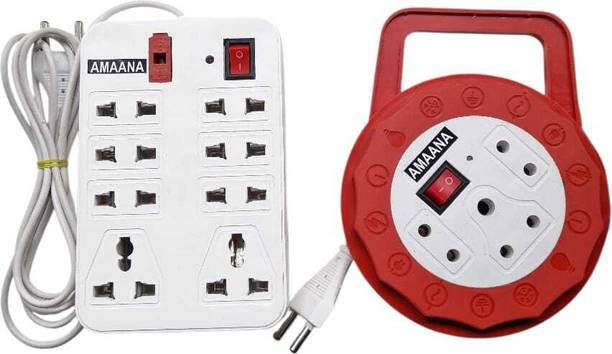 amaana Multi Socket Extension Board Power Strip Surge Protector for Household Use 11  Socket Extension Boards