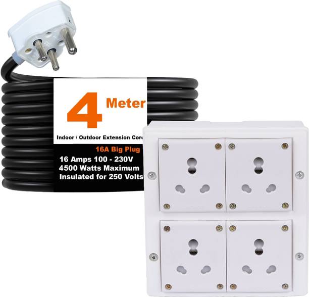 JELECTRICALS Power Extension Cord 6A/16A Universal Socket, 2.5mm 3-Core Heavy Duty 2  Socket Extension Boards