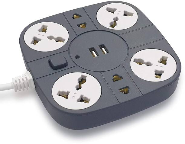 Addmax Extension Cord With 6 socket 2 USB Port Fire Flame Proof with 3-METER-LONG CORD 6  Socket Extension Boards