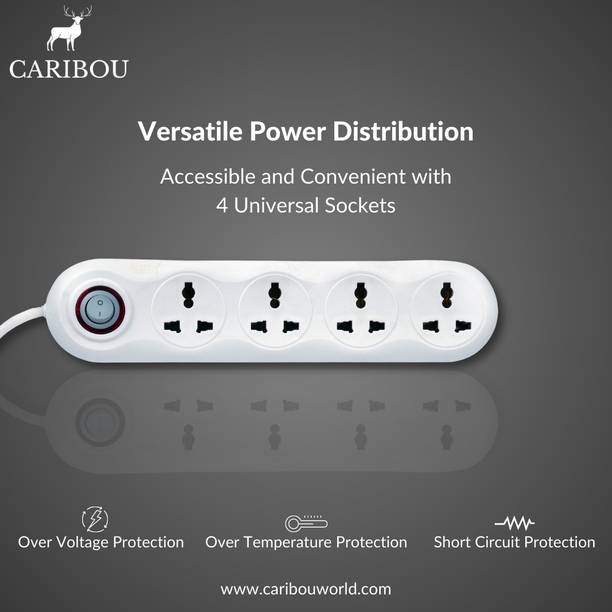 CARIBOU CBU-02 6A Extension Board |4 sockets|Fuse |2M Cord | Surge Protector 4  Socket Extension Boards
