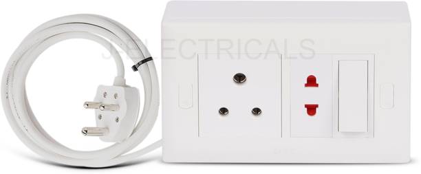JELECTRICALS Premium Modular Extension Board With 3 Core Wire 2  Socket Extension Boards
