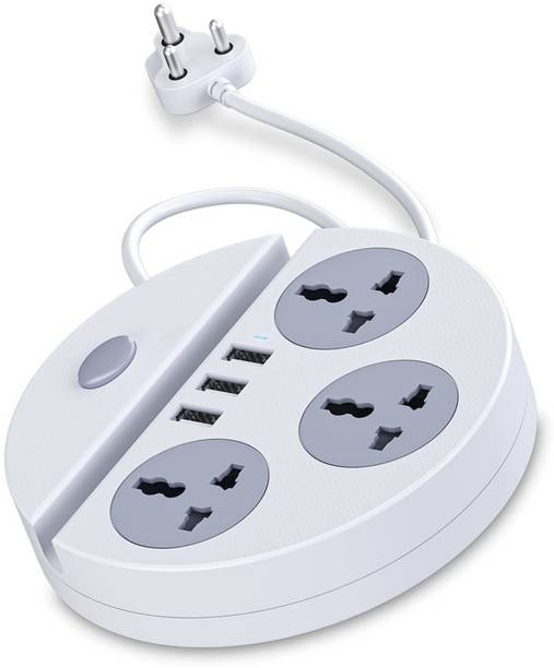 DEGNO Power Plate 1500W with USB Charger with Mobile Holder 3AC Socket + 3USB Port 6  Socket Extension Boards