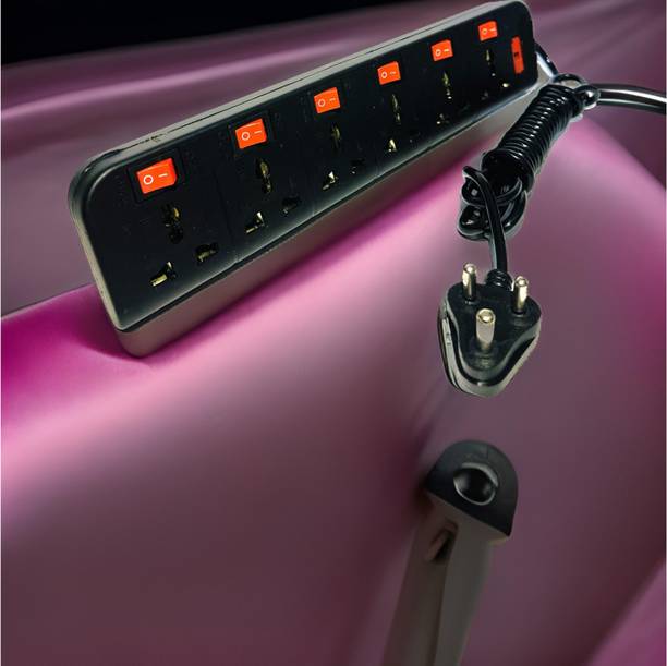 TOOLART 6 Switch 6 socket extension Board with 3mtr wire 6AMP WIR353 6  Socket Extension Boards