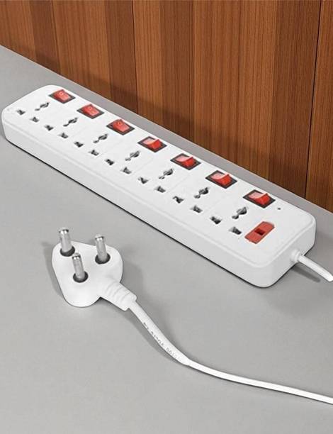 D-DEVOX 7-Socket Surge Protector Power with Heavy-duty cord 7  Socket Extension Boards