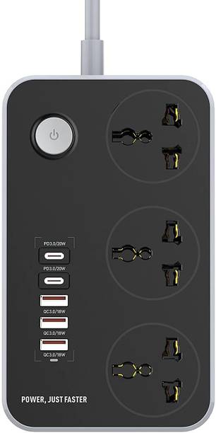 VISHIXIT Power Strip Extension Cord with USB Port and Surge Protector 9  Socket Extension Boards