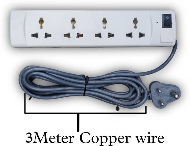 Highglow 4 Way Extension Board with On/Off Switch & 3 Pin Plug – Surge Protector 4  Socket Extension Boards