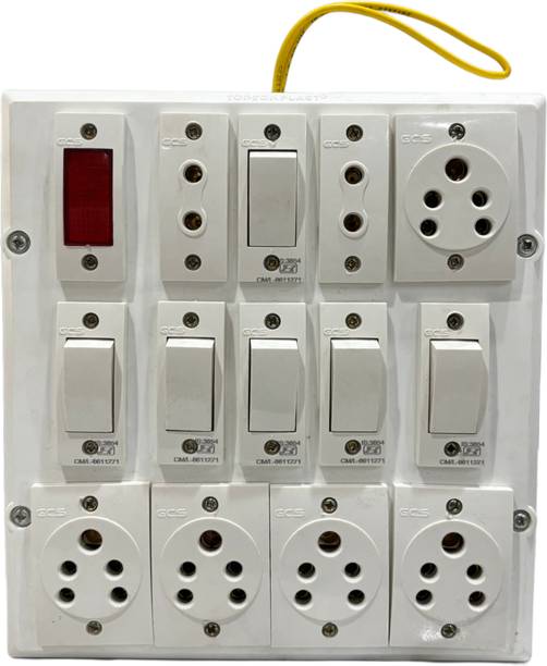 SS TRADER 14 Way Heavy Combined Board With Complete Connection 6 Switch 1 Indicator & 7  Socket Extension Boards