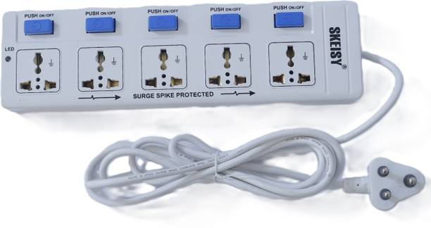 Skeisy NEW EXT-505 SURGE PROTECTOR POWER UP 10AMP-2.5MTR WIRE, 5  Socket Extension Boards