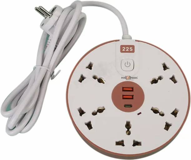 sidhguru 8-in-1 Power Extension Board 2500W with 5 AC Outlets, 2 USB, 1 Type-C 5  Socket Extension Boards