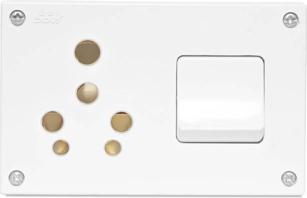 Garg Traders 16 Amp Combined Switch Socket Board | Modular | Durable | Multipurpose Use 4  Socket Extension Boards