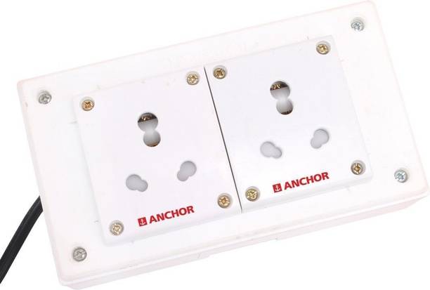 ANCHOR BAHUL ASSEMBLED BOARD CONTAINS 2 Anchor Sockets(15 Amp) with 4 Metre Chord Surge Protector (white) 2  Socket Extension Boards