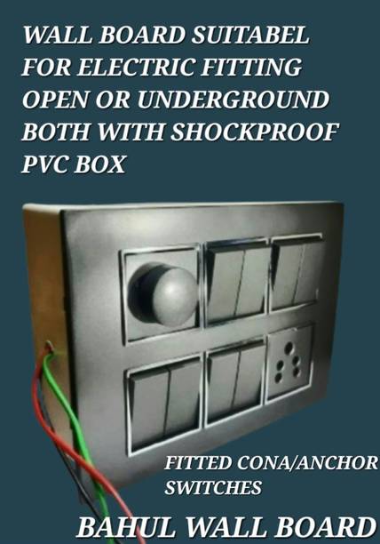 BAHUL Modular Wall Switch Board Pre Wired PVC Plate with Socket Regulator 1  Socket Extension Boards