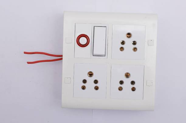 Smartelectric 8 Modular 4*4 without wire 3 socket 1 switch 1 indicator 3  Socket Extension Boards
