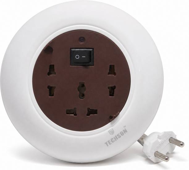 techsons Multi Socket Universal Extension Board Round Shape with 4 mtr 3  Socket