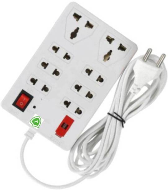 LifoDora _OY16-vfd_ToolART_8 SOCKET 1 SWITCHES EXTENSION CORD/EXTENSION BOARD(white, 2m) 8  Socket Extension Boards