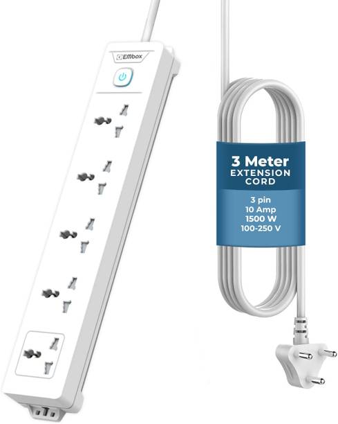 एम्बॉक्स 10A Extension Board 5 way power strip 2500w Universal Sockets With Master Switch 5 सॉकेट सर्ज रक्षक