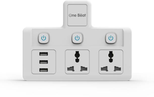 One Beat OB-2023-U Extension Board with Individual Switch with 3 USB with Safety Shutter 2  Socket Extension Boards