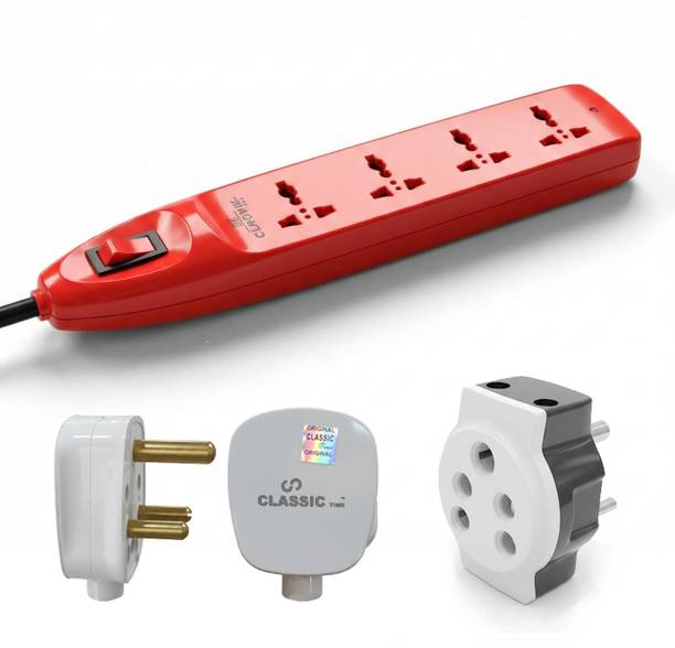 CLASSICTIME Combo Star 3.5 Meter Power Stirp With Free 3 Pin Plug or 1 multi-plug adapter 4  Socket Extension Boards