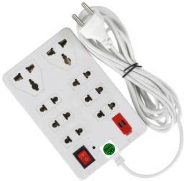 TOOLART nc_ToolART_ Pack of 1 8+1 with Mini Strip, 8 Socket Extension Boards(White,2m) 8  Socket Extension Boards