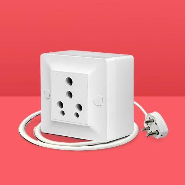 Elegant Casa Extension Board Single Outlet 2500W 6/16Amp Indian Socket with 2.5 1  Socket Extension Boards